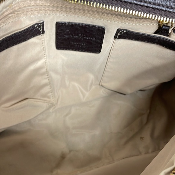 Cole Haan Village H06 Pebble Leather Tassel Dark Brown Shoulder Bag - Picture 12 of 16